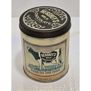 🎁 Vintage 1993 Hershey's Milk Chocolate "Made on the Farm" Tin Canister GUC